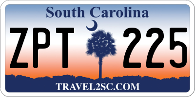 SC license plate ZPT225