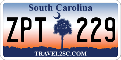 SC license plate ZPT229