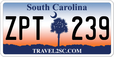 SC license plate ZPT239