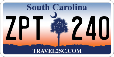 SC license plate ZPT240
