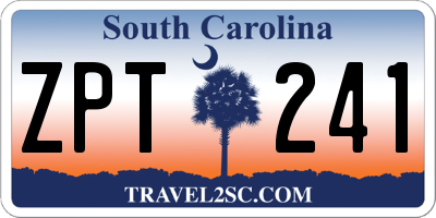 SC license plate ZPT241