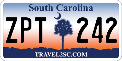 SC license plate ZPT242