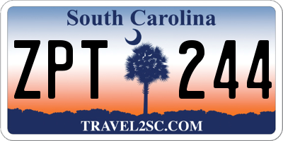 SC license plate ZPT244