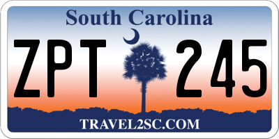 SC license plate ZPT245