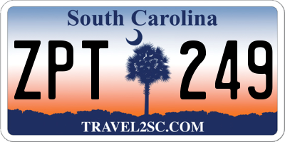 SC license plate ZPT249