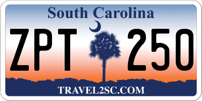 SC license plate ZPT250