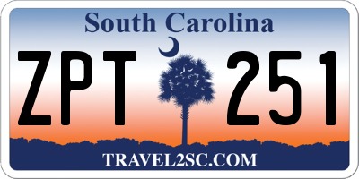 SC license plate ZPT251