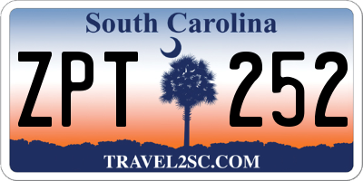 SC license plate ZPT252