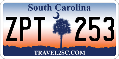 SC license plate ZPT253