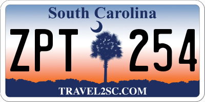 SC license plate ZPT254