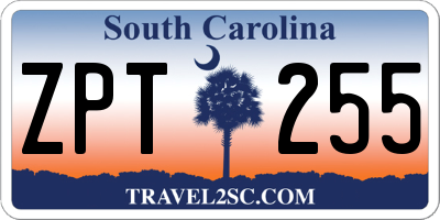 SC license plate ZPT255