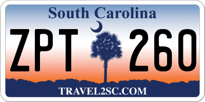 SC license plate ZPT260