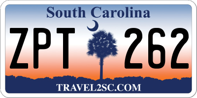 SC license plate ZPT262