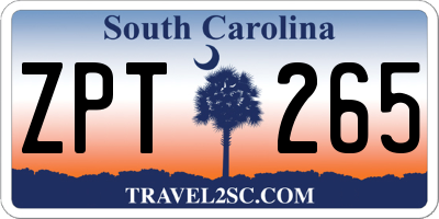 SC license plate ZPT265