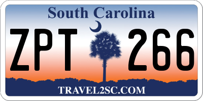 SC license plate ZPT266