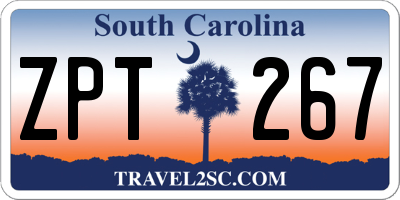 SC license plate ZPT267