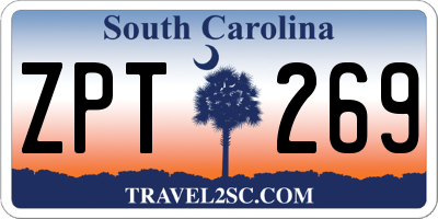 SC license plate ZPT269