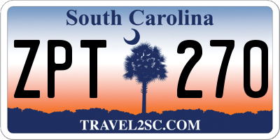 SC license plate ZPT270
