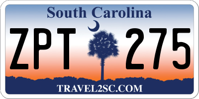 SC license plate ZPT275