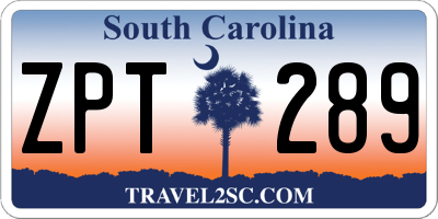 SC license plate ZPT289
