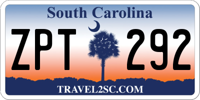 SC license plate ZPT292