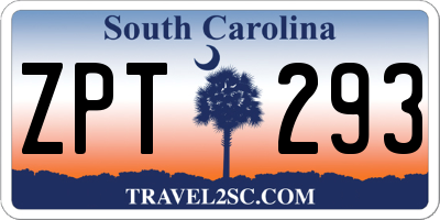 SC license plate ZPT293