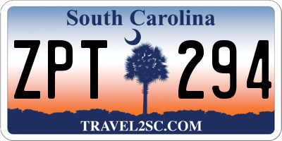 SC license plate ZPT294