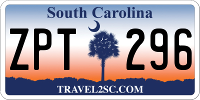 SC license plate ZPT296