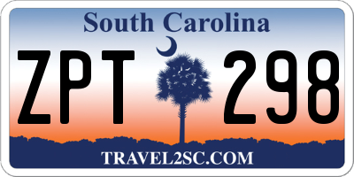 SC license plate ZPT298