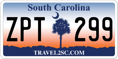 SC license plate ZPT299