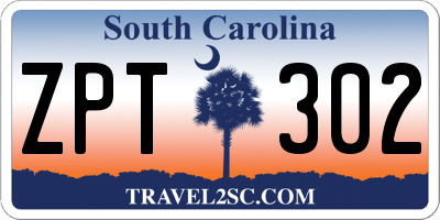 SC license plate ZPT302