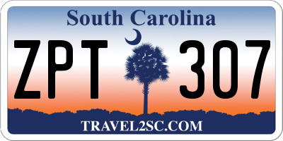 SC license plate ZPT307