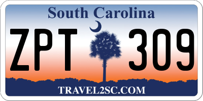 SC license plate ZPT309