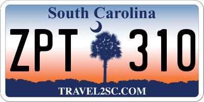 SC license plate ZPT310