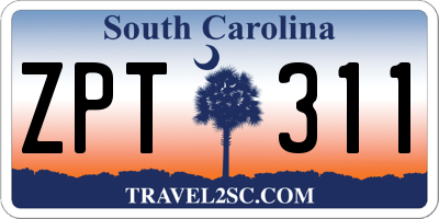 SC license plate ZPT311