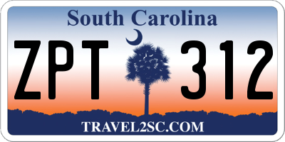 SC license plate ZPT312