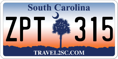 SC license plate ZPT315