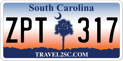 SC license plate ZPT317