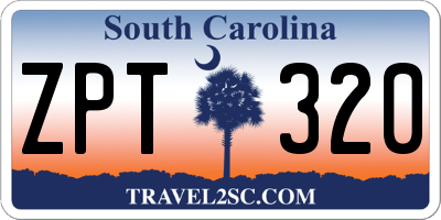 SC license plate ZPT320