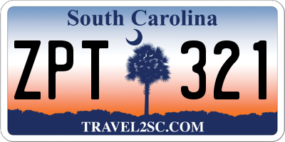 SC license plate ZPT321