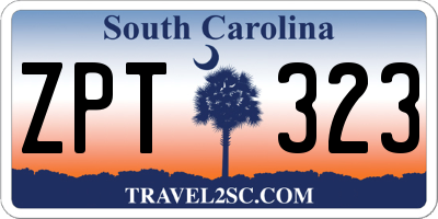 SC license plate ZPT323