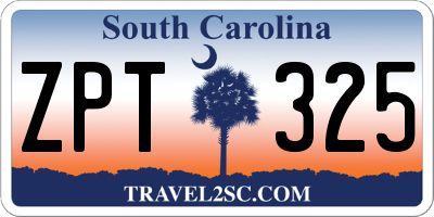 SC license plate ZPT325