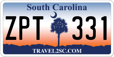 SC license plate ZPT331