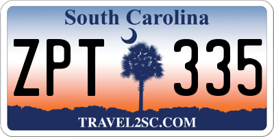 SC license plate ZPT335