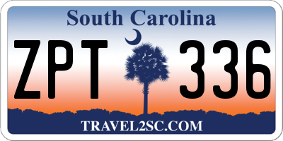 SC license plate ZPT336