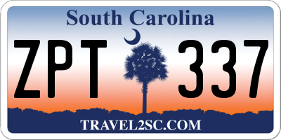 SC license plate ZPT337