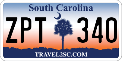 SC license plate ZPT340