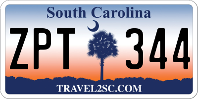 SC license plate ZPT344