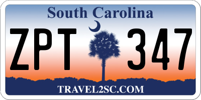 SC license plate ZPT347