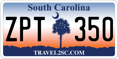 SC license plate ZPT350